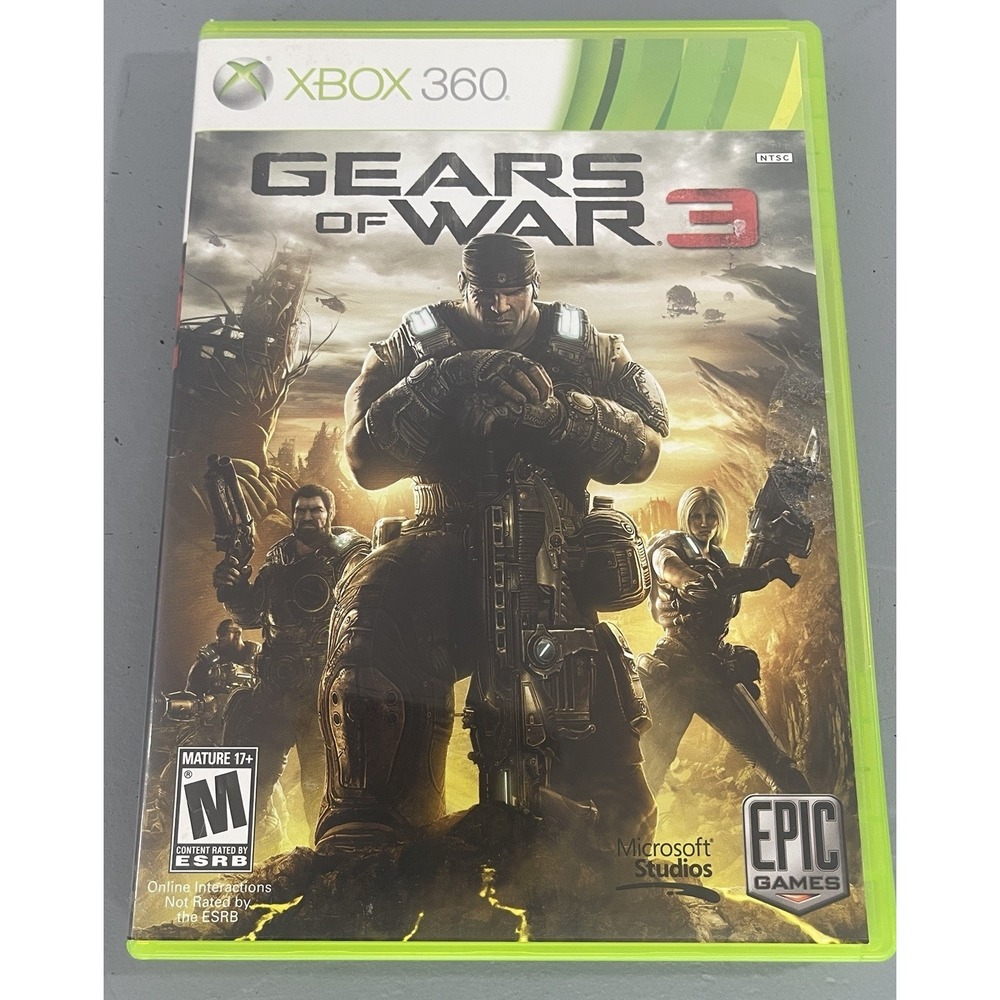Gears of War 3 (Xbox 360, 2011) Video Game Microsoft Mature 17+ Used With‎ Case